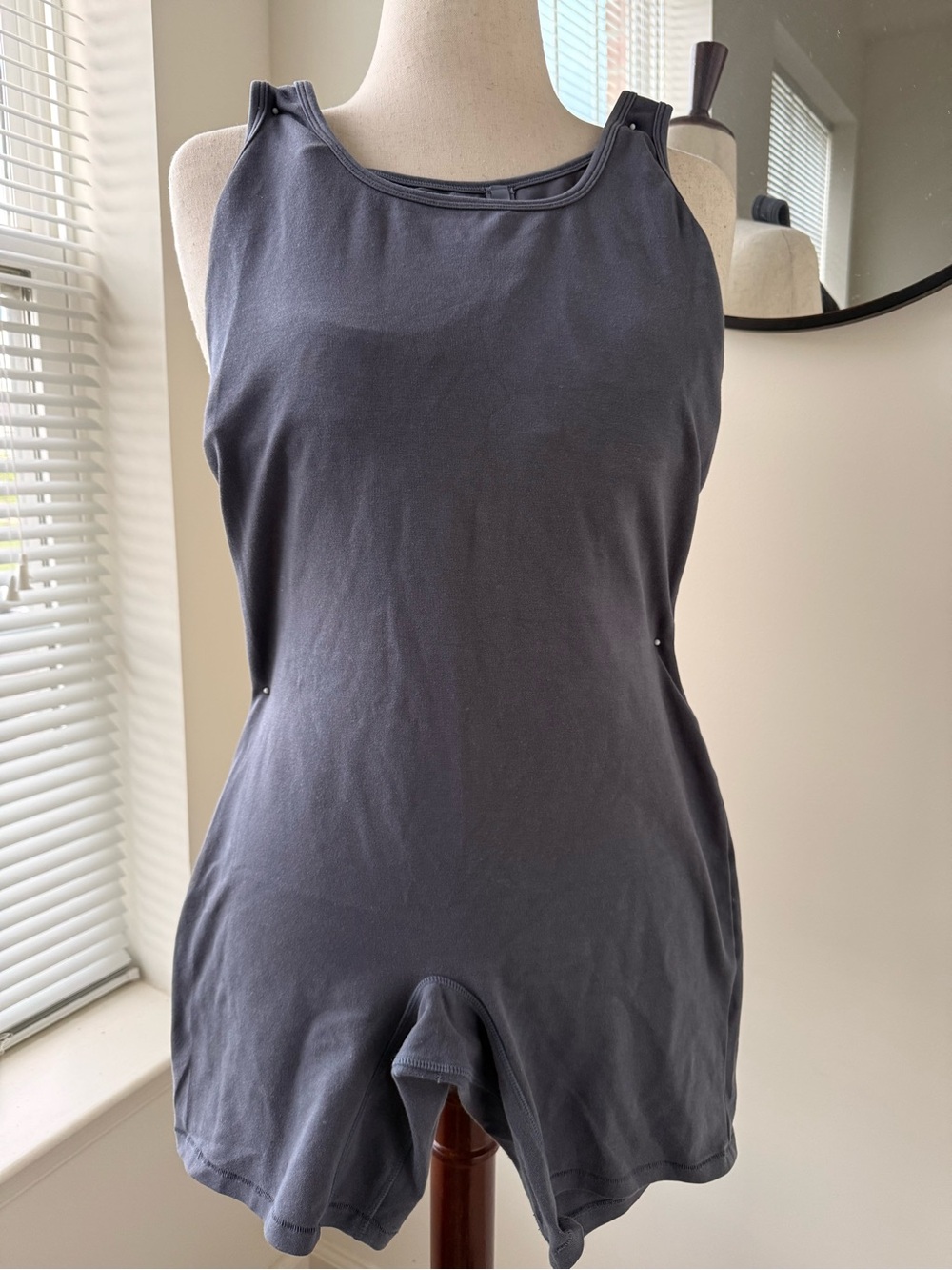 Skims Sleeveless Outdoor Mid-thigh Romper in Navy Blue